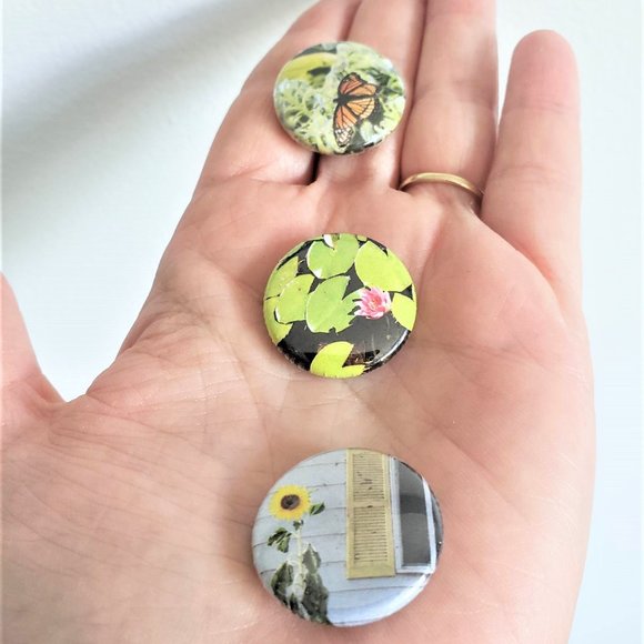 Set of 3 handmade floral butterfly magnets - Picture 3 of 7